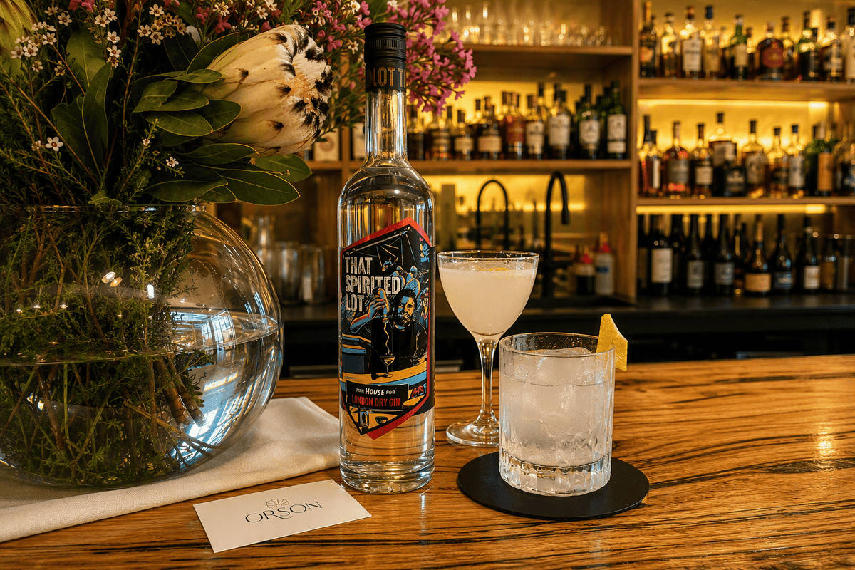 Local Produce, Coastal Soul: Orson Dining pouring That House Pour Gin - That Spirited Lot Distillers