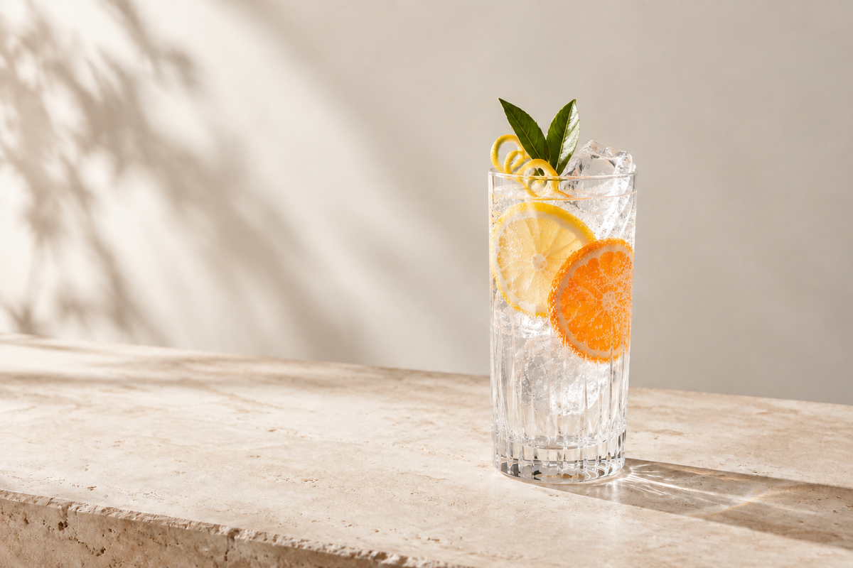 Tres Citricos Collins cocktail